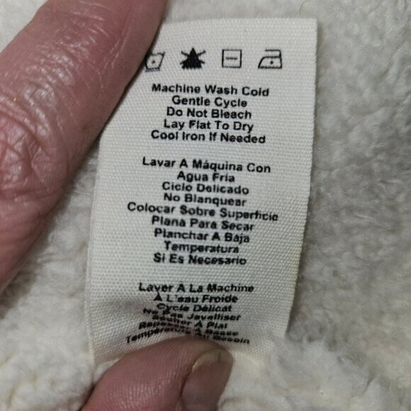 Ugg Faux Shearling Shawl Cardigan Size Medium Heather Gray Cream Ivory - Picture 12 of 16